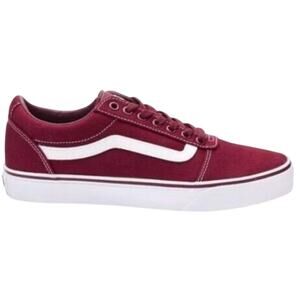 VANS Ward Low Top Sneakers Red Burgundy Maroon Skater Streetwear 10.5
